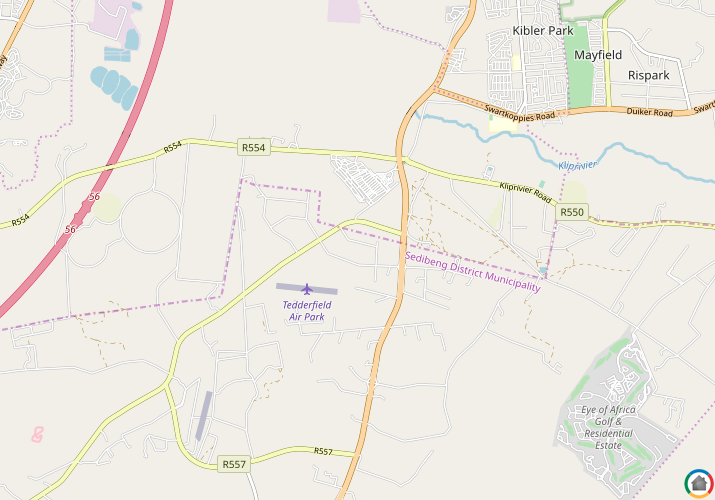 Map location of Tedderfield AH